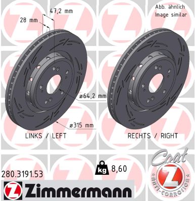 Disc frana ZIMMERMANN 280.3191.53