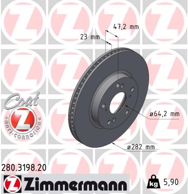 Disc frana ZIMMERMANN 280.3198.20