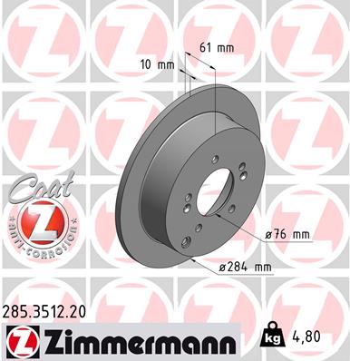 Disc frana ZIMMERMANN 285.3512.20