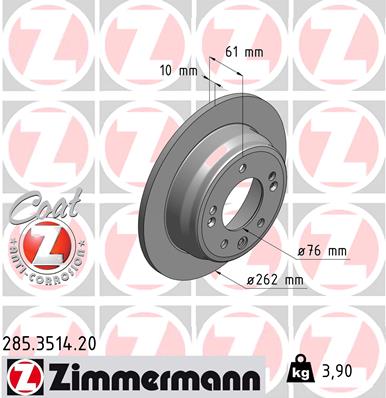 Disc frana ZIMMERMANN 285.3514.20