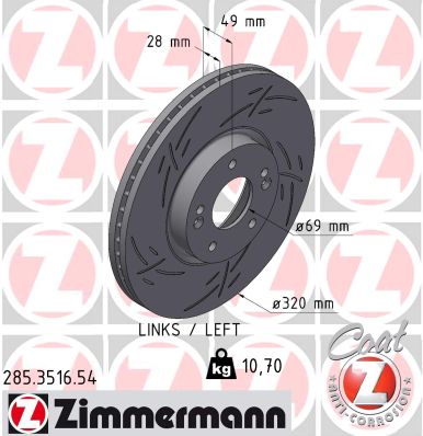 Disc frana ZIMMERMANN 285.3516.54