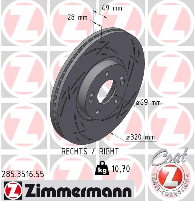 Disc frana ZIMMERMANN 285.3516.55