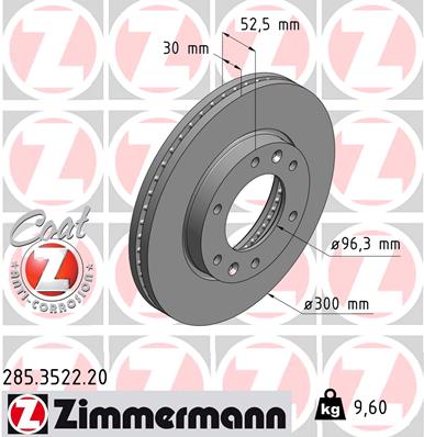 Disc frana ZIMMERMANN 285.3522.20