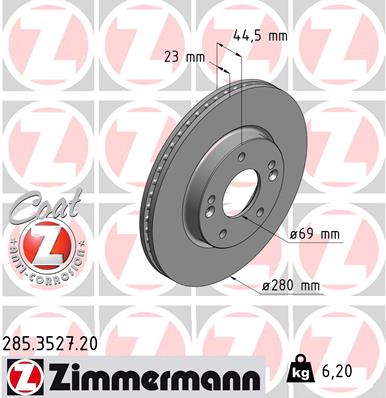 Disc frana ZIMMERMANN 285.3527.20