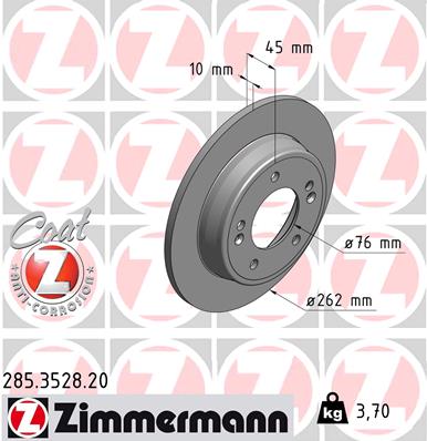 Disc frana ZIMMERMANN 285.3528.20
