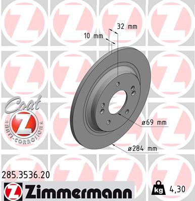 Disc frana ZIMMERMANN 285.3536.20