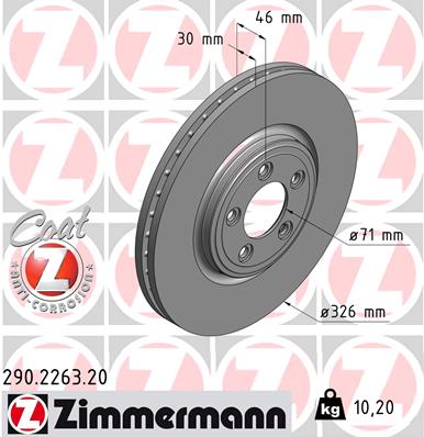 Disc frana ZIMMERMANN 290.2263.20