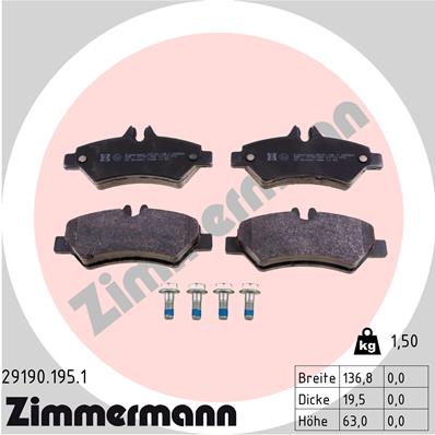Placute frana ZIMMERMANN 29190.195.1