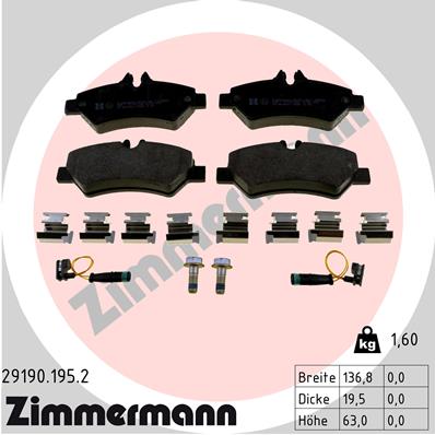 Placute frana ZIMMERMANN 29190.195.2