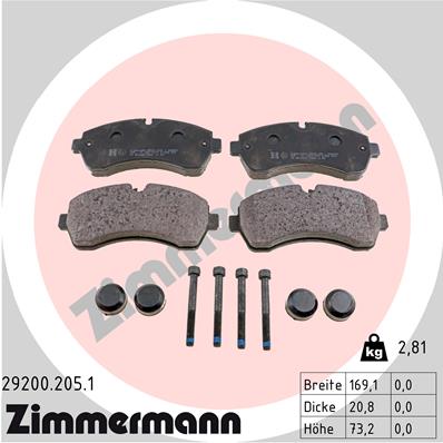 Placute frana ZIMMERMANN 29200.205.1