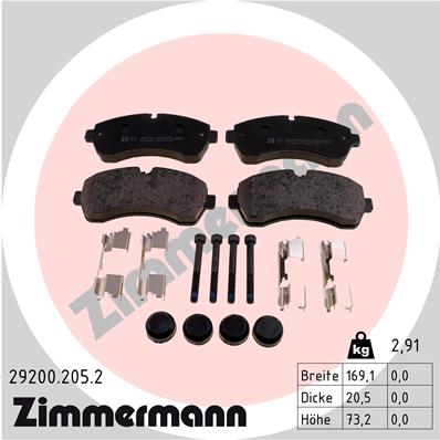 Placute frana ZIMMERMANN 29200.205.2