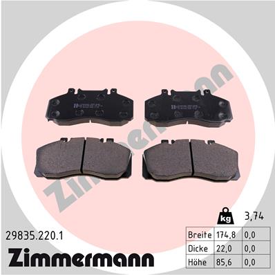 Placute frana ZIMMERMANN 29835.220.1