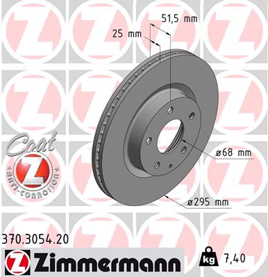 Disc frana ZIMMERMANN 370.3054.20