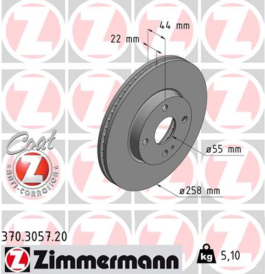 Disc frana ZIMMERMANN 370.3057.20