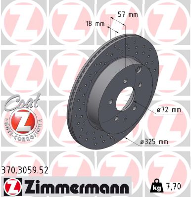 Disc frana ZIMMERMANN 370.3059.52