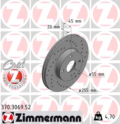 Disc frana ZIMMERMANN 370.3069.52