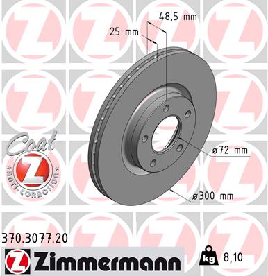 Disc frana ZIMMERMANN 370.3077.20