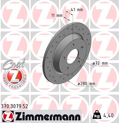 Disc frana ZIMMERMANN 370.3079.52