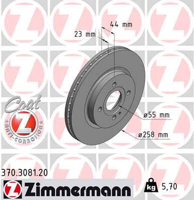 Disc frana ZIMMERMANN 370.3081.20