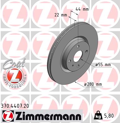 Disc frana ZIMMERMANN 370.4407.20