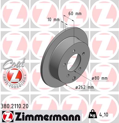 Disc frana ZIMMERMANN 380.2110.20