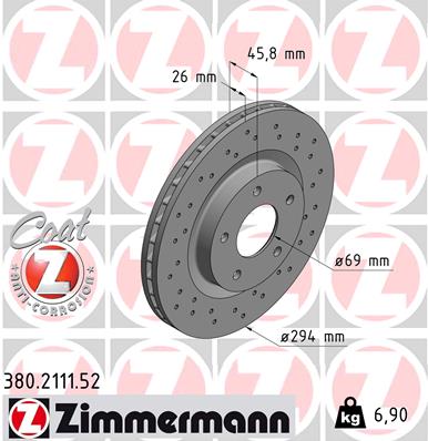 Disc frana ZIMMERMANN 380.2111.52