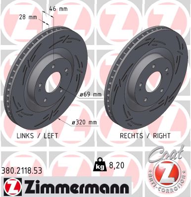 Disc frana ZIMMERMANN 380.2118.53
