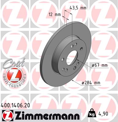 Disc frana ZIMMERMANN 400.1406.20