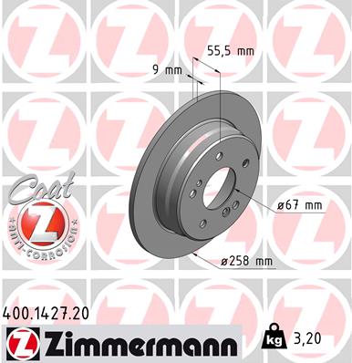 Disc frana ZIMMERMANN 400.1427.20