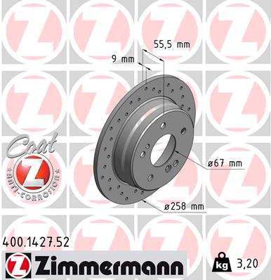 Disc frana ZIMMERMANN 400.1427.52