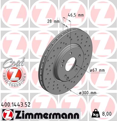 Disc frana ZIMMERMANN 400.1443.52
