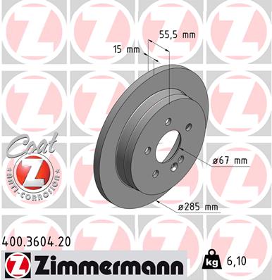Disc frana ZIMMERMANN 400.3604.20