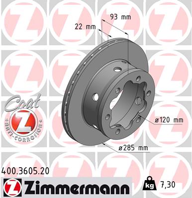 Disc frana ZIMMERMANN 400.3605.20