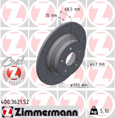 Disc frana ZIMMERMANN 400.3621.52