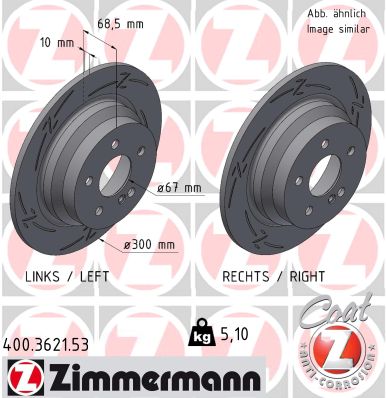 Disc frana ZIMMERMANN 400.3621.53