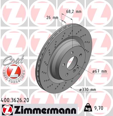 Disc frana ZIMMERMANN 400.3626.20