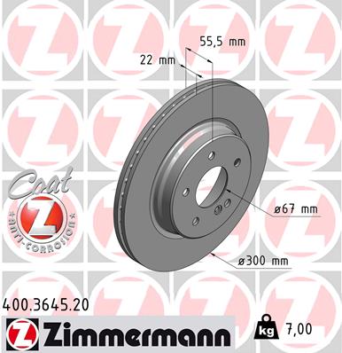 Disc frana ZIMMERMANN 400.3645.20