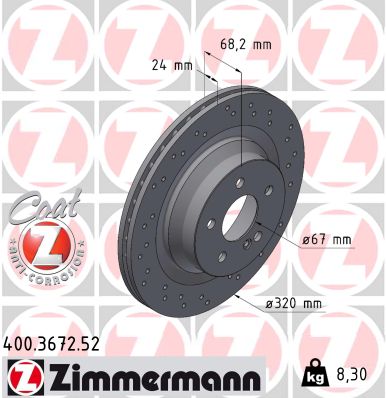 Disc frana ZIMMERMANN 400.3672.52