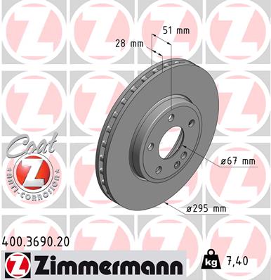 Disc frana ZIMMERMANN 400.3690.20