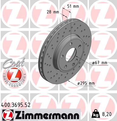 Disc frana ZIMMERMANN 400.3695.52