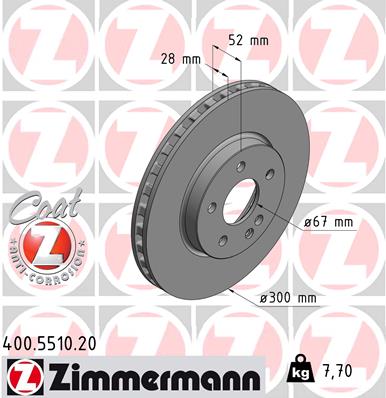 Disc frana ZIMMERMANN 400.5510.20