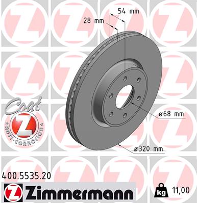 Disc frana ZIMMERMANN 400.5535.20