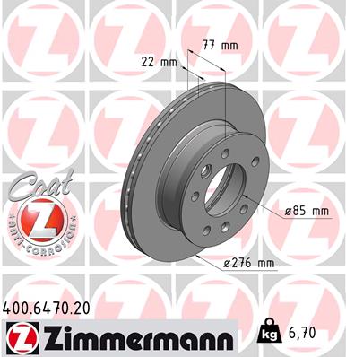 Disc frana ZIMMERMANN 400.6470.20