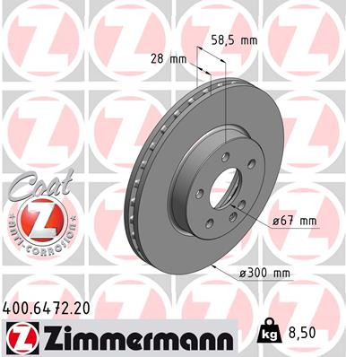 Disc frana ZIMMERMANN 400.6472.20