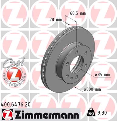 Disc frana ZIMMERMANN 400.6476.20
