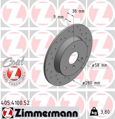 Disc frana ZIMMERMANN 405.4100.52