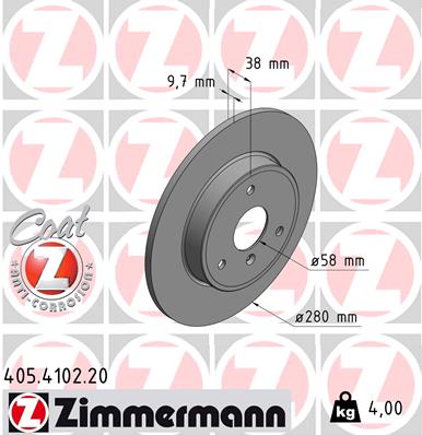 Disc frana ZIMMERMANN 405.4102.20