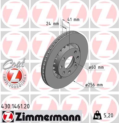 Disc frana ZIMMERMANN 430.1461.20