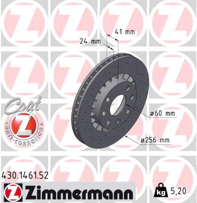 Disc frana ZIMMERMANN 430.1461.52