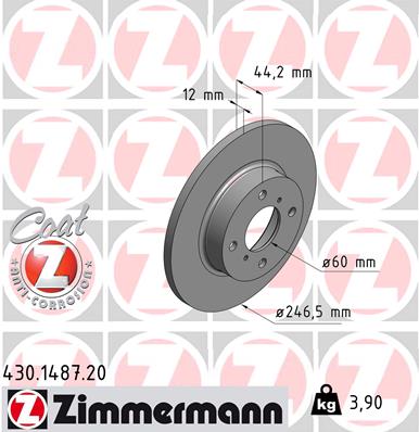 Disc frana ZIMMERMANN 430.1487.20